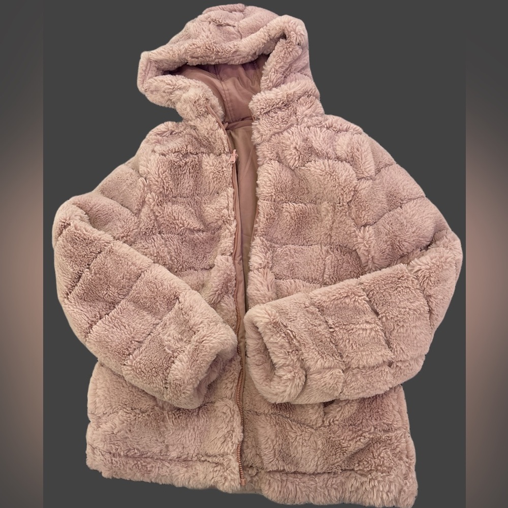 Pink plush winter coat-double sided